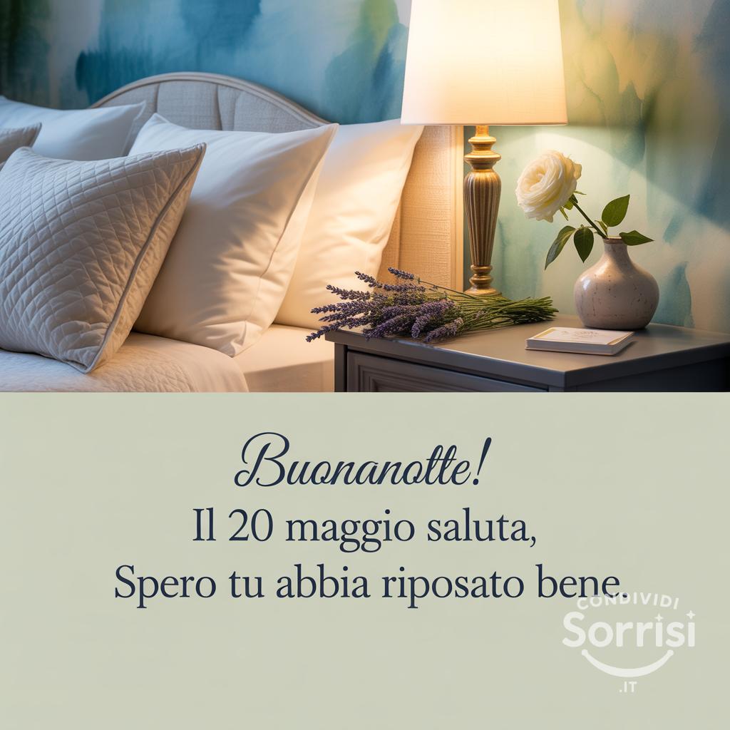 Buonanotte! Il 20 maggio  saluta, spero tu abbia riposato bene.