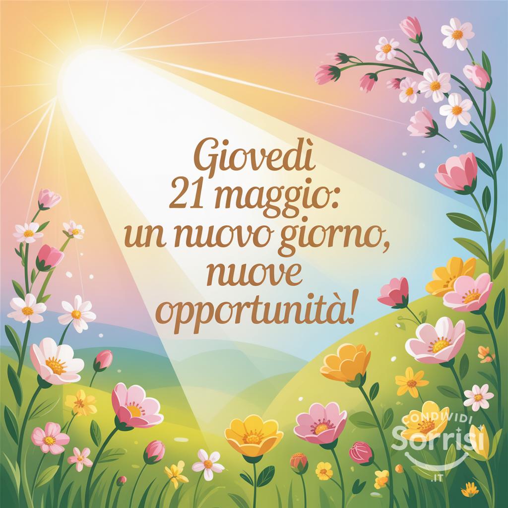 Giovedì 21 Maggio: un nuovo giorno, nuove opportunità!