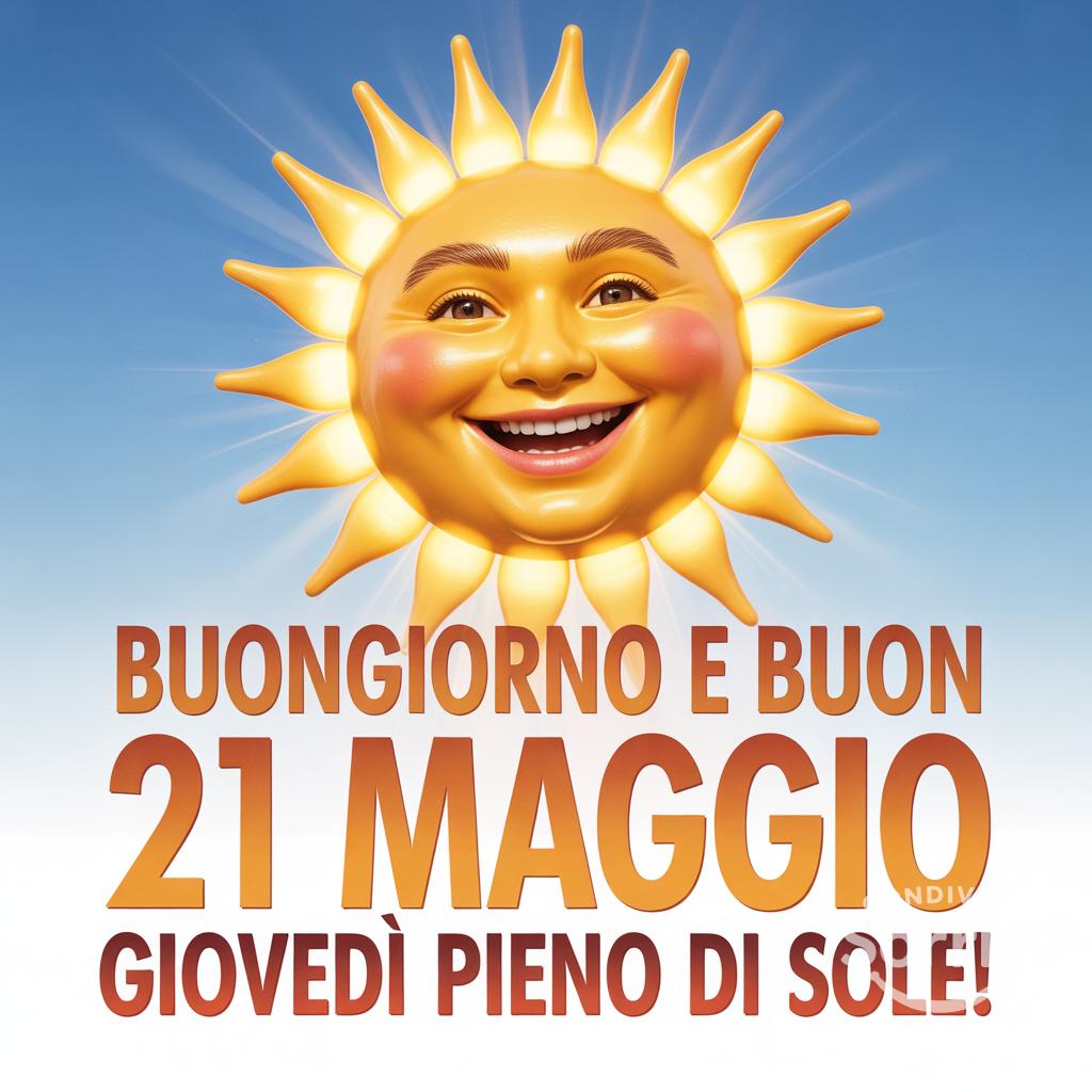 Buongiorno e buon 21 Maggio , giovedì pieno di sole!
