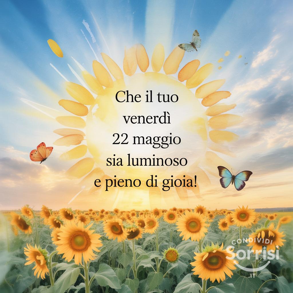 Che il tuo venerdì 22 maggio sia luminoso e pieno di gioia!
