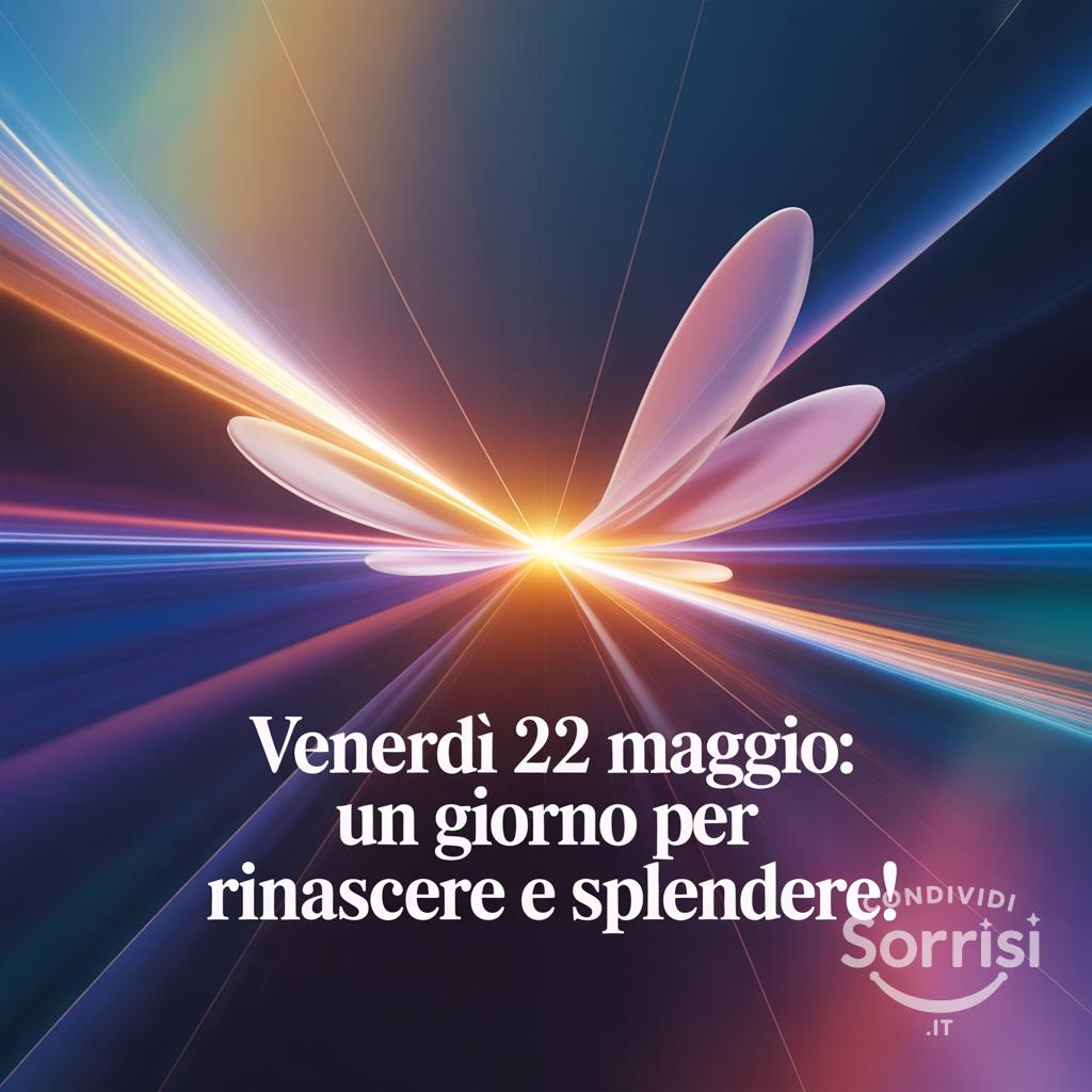 Venerdì 22 maggio: un giorno per rinascere e splendere!