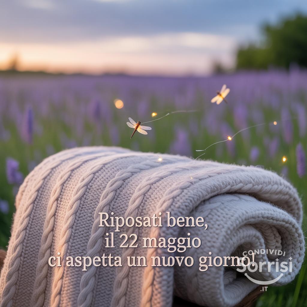 Riposati bene, il 22 maggio  ci aspetta un nuovo giorno!