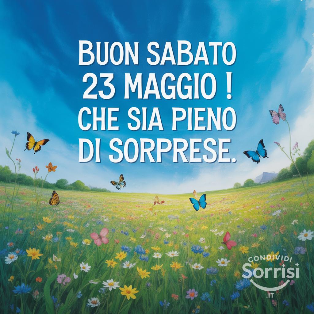 Buon sabato 23 maggio ! Che sia pieno di sorprese.