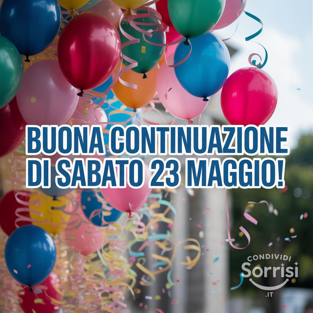 Buona continuazione di sabato 23 maggio!