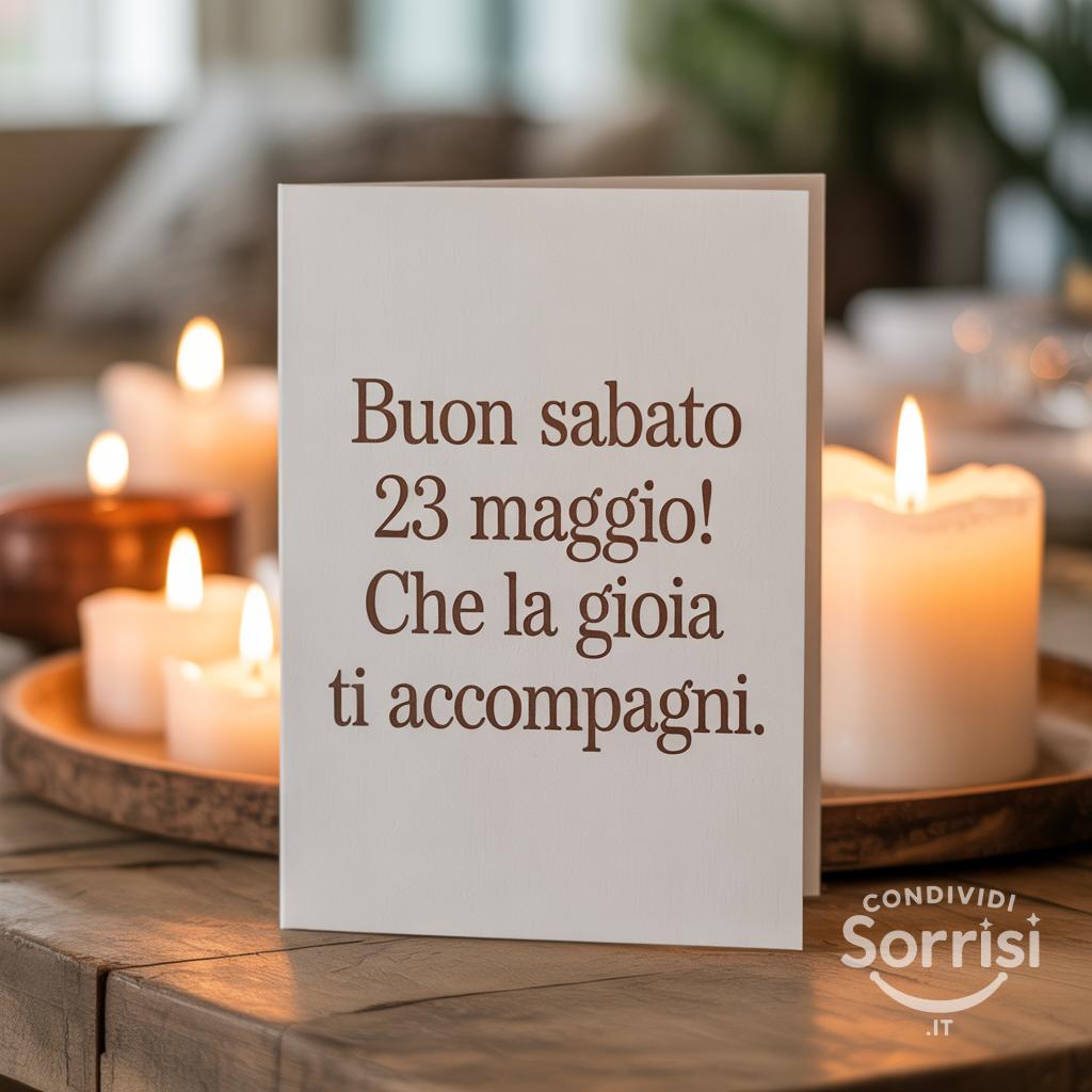 Buon sabato 23 maggio! Che la gioia ti accompagni.