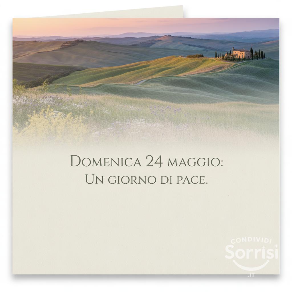 Domenica 24 Maggio: un giorno di pace.