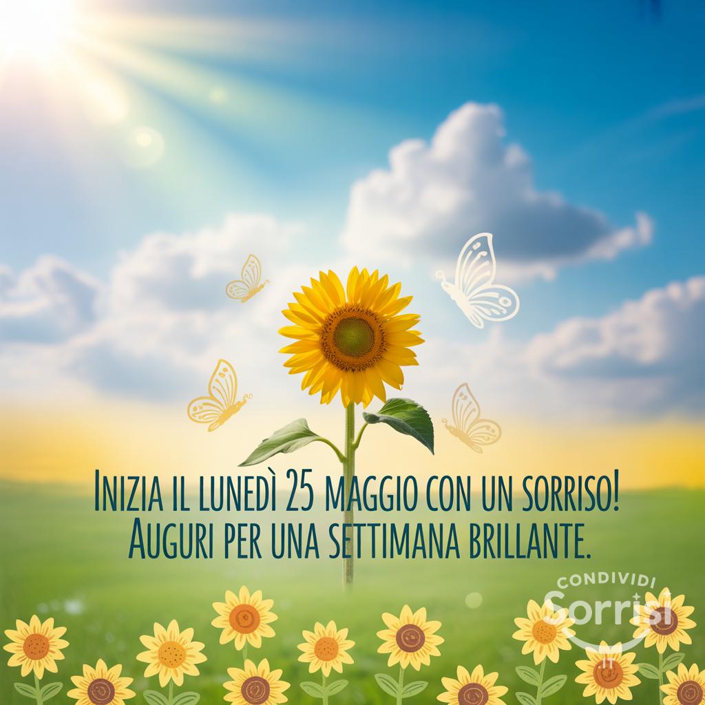 Inizia il lunedì 25 Maggio con un sorriso! 
Auguri per una settimana brillante.