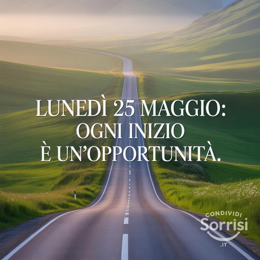 Lunedì 25 Maggio: ogni inizio è un'opportunità.