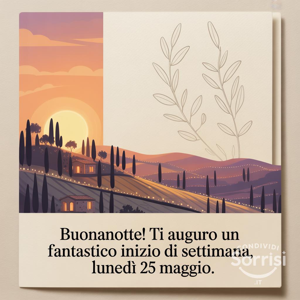 Buonanotte! Ti auguro un fantastico inizio di settimana, lunedì 25 maggio .