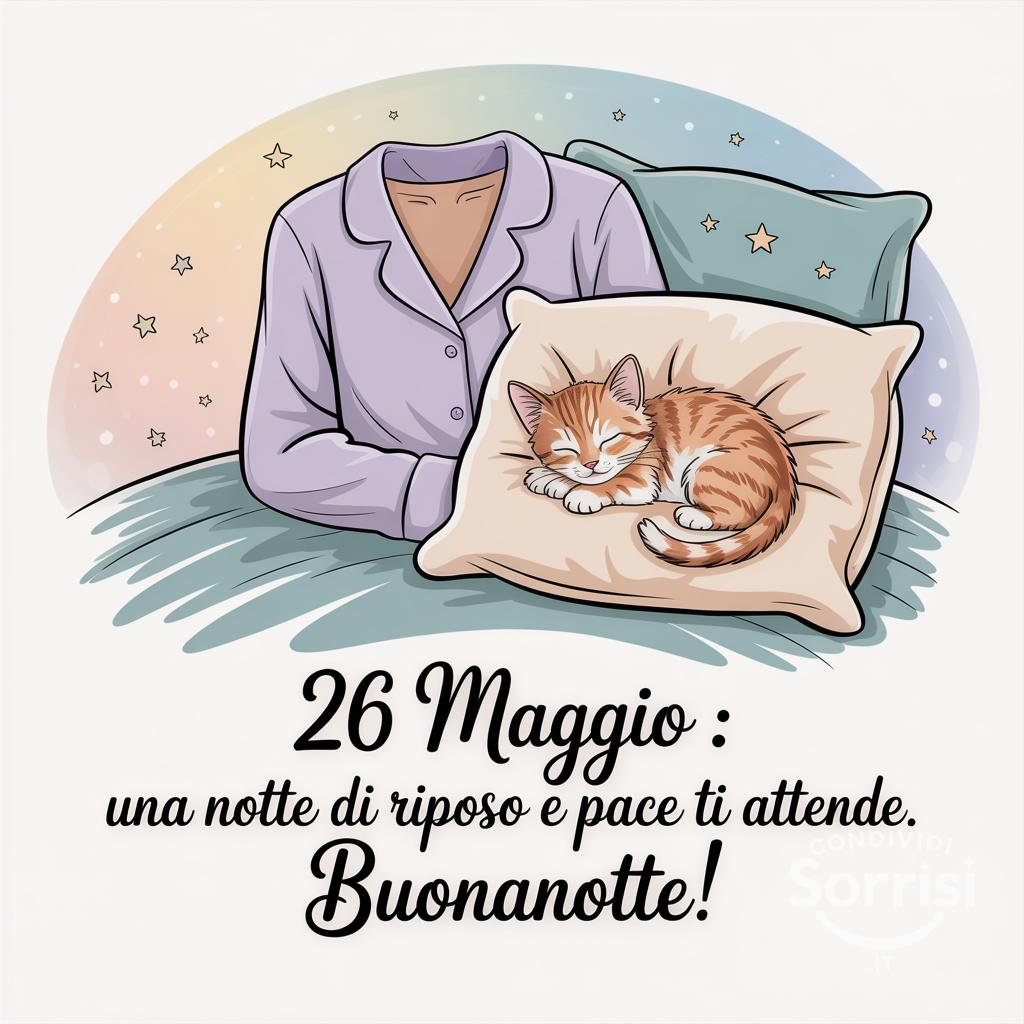 26 maggio : una notte di riposo e pace ti attende. Buonanotte!