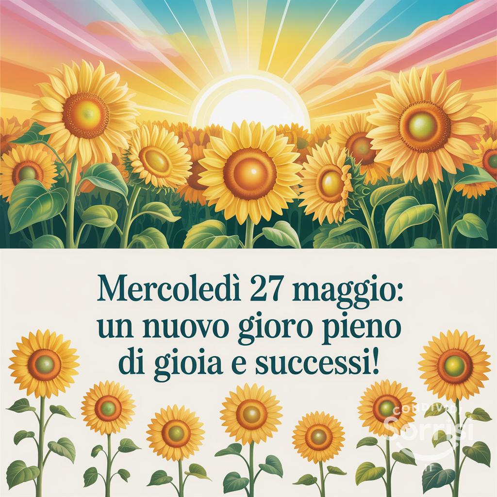 Mercoledì 27 Maggio: un nuovo giorno pieno di gioia e successi!