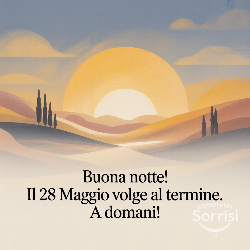 Buona notte! Il 28 maggio  volge al termine. A domani!
