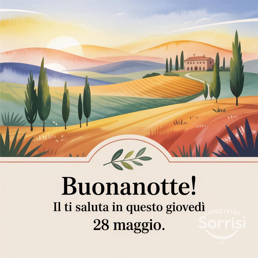 Buonanotte! Il  ti saluta in questo giovedì 28 maggio.