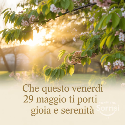 Buongiorno e Buon Venerdì 29 Maggio 2026: Un Saluto di Inizio Giornata