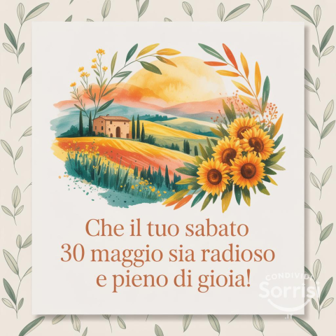 Buongiorno e Felice Sabato 30 Maggio 2026: Inizia la Tua Giornata con il Sorriso!