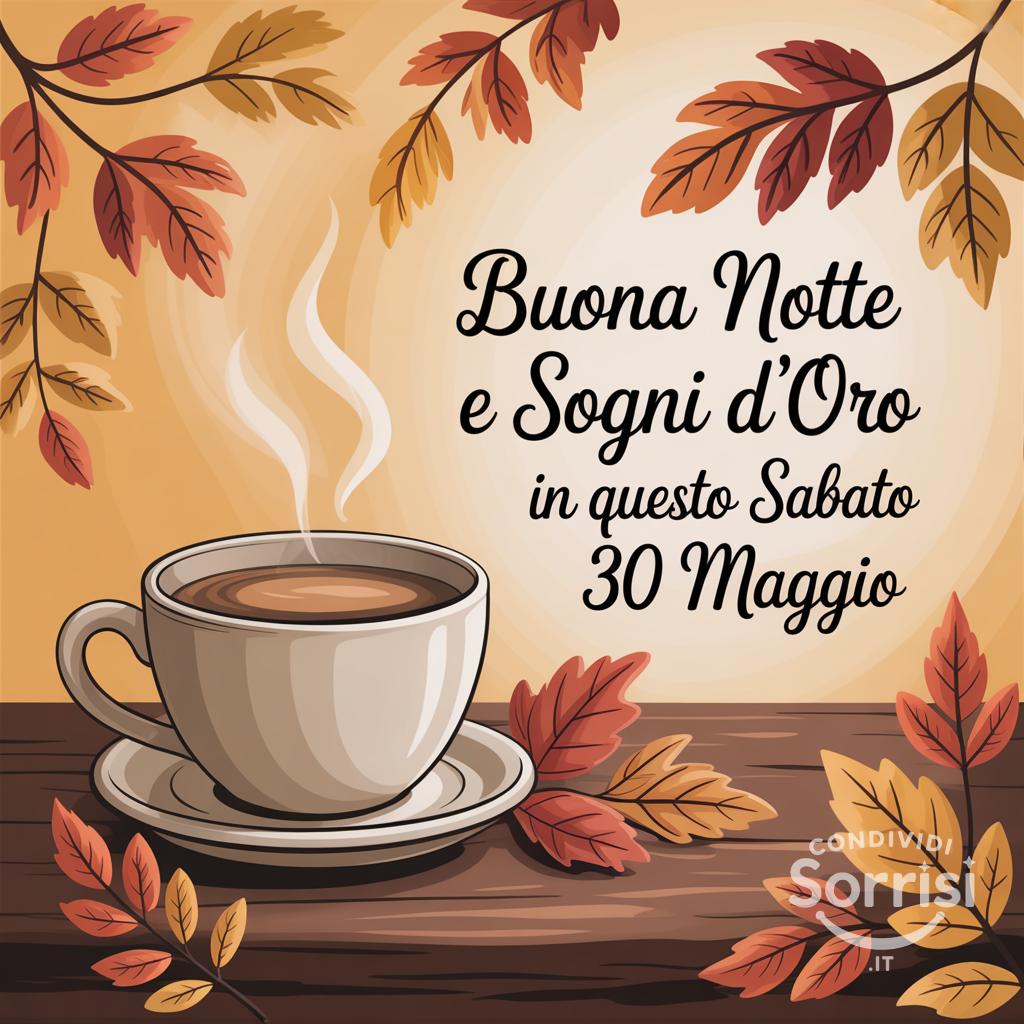 Buona notte e sogni d'oro in questo sabato 30 maggio.