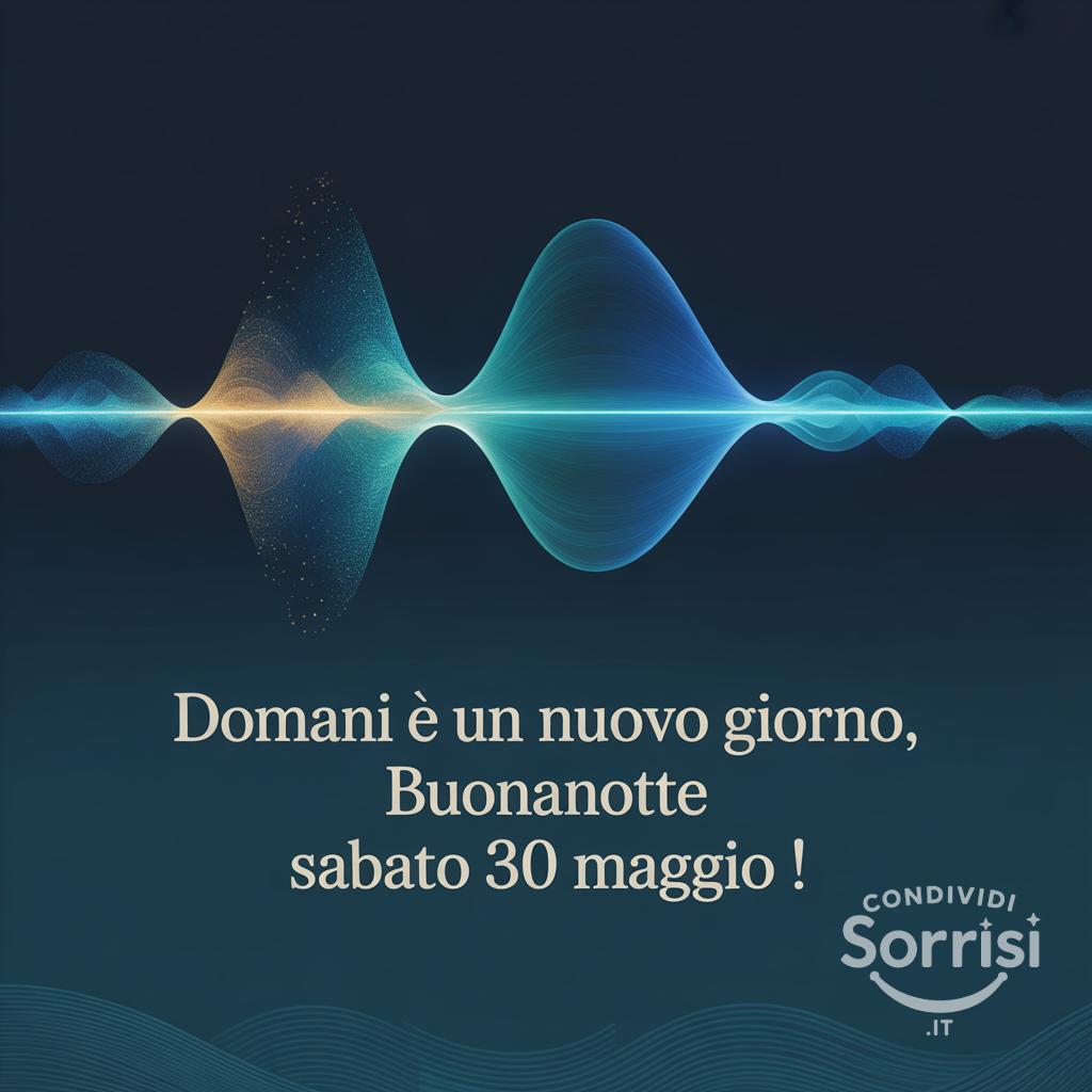 Domani è un nuovo giorno, buonanotte sabato 30 maggio !