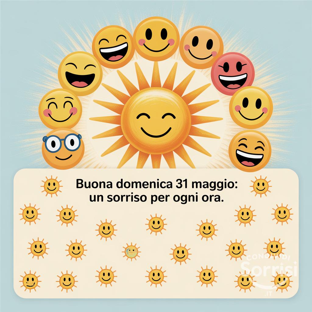Buona Domenica 31 Maggio: un sorriso per ogni ora.