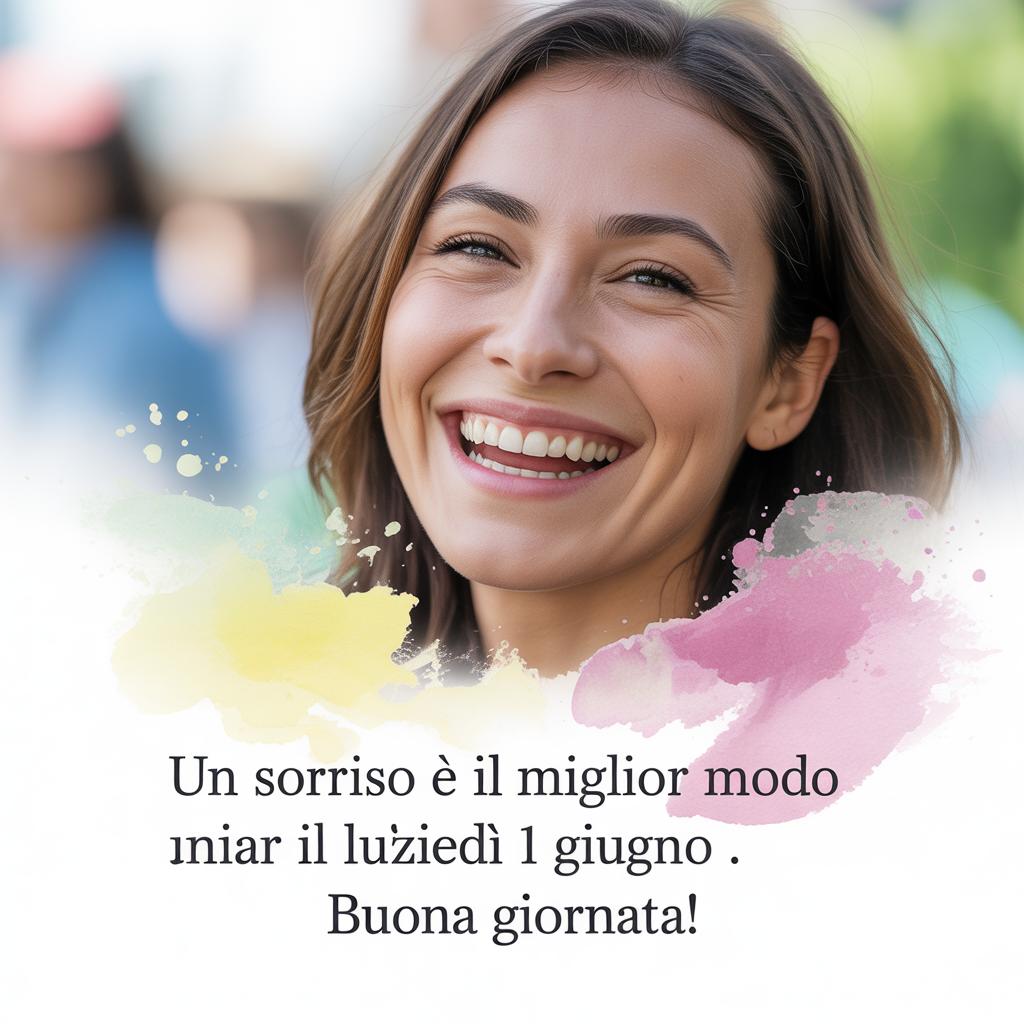 Un sorriso è il miglior modo per iniziare il lunedì 1 giugno . Buona giornata!