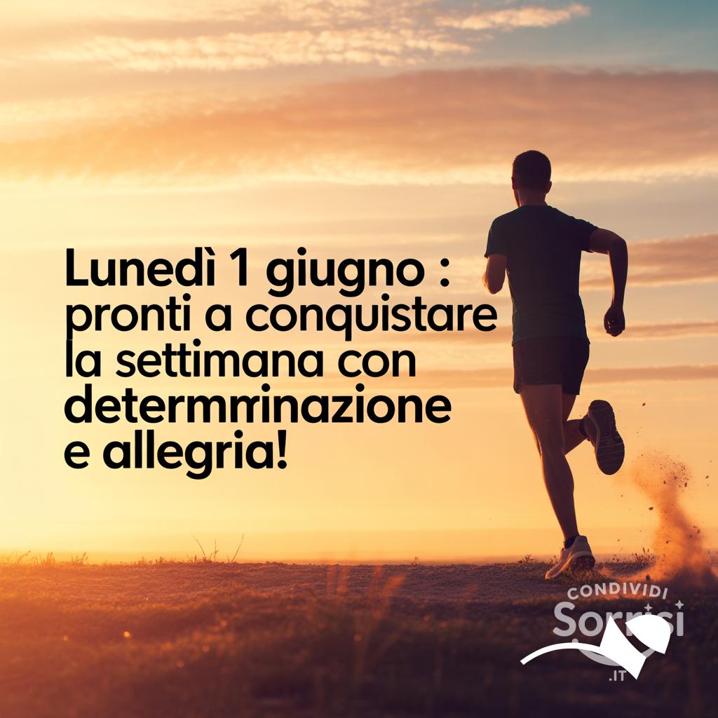 Lunedì 1 giugno : pronti a conquistare la settimana con determinazione e allegria!