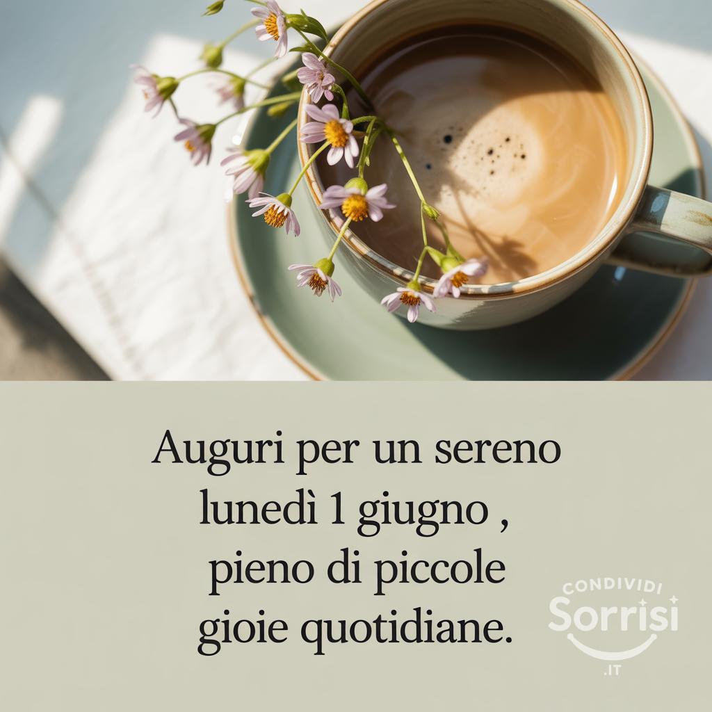 Auguri per un sereno lunedì 1 giugno , pieno di piccole gioie quotidiane.