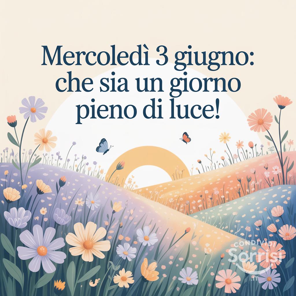Mercoledì 3 Giugno: che sia un giorno pieno di luce!