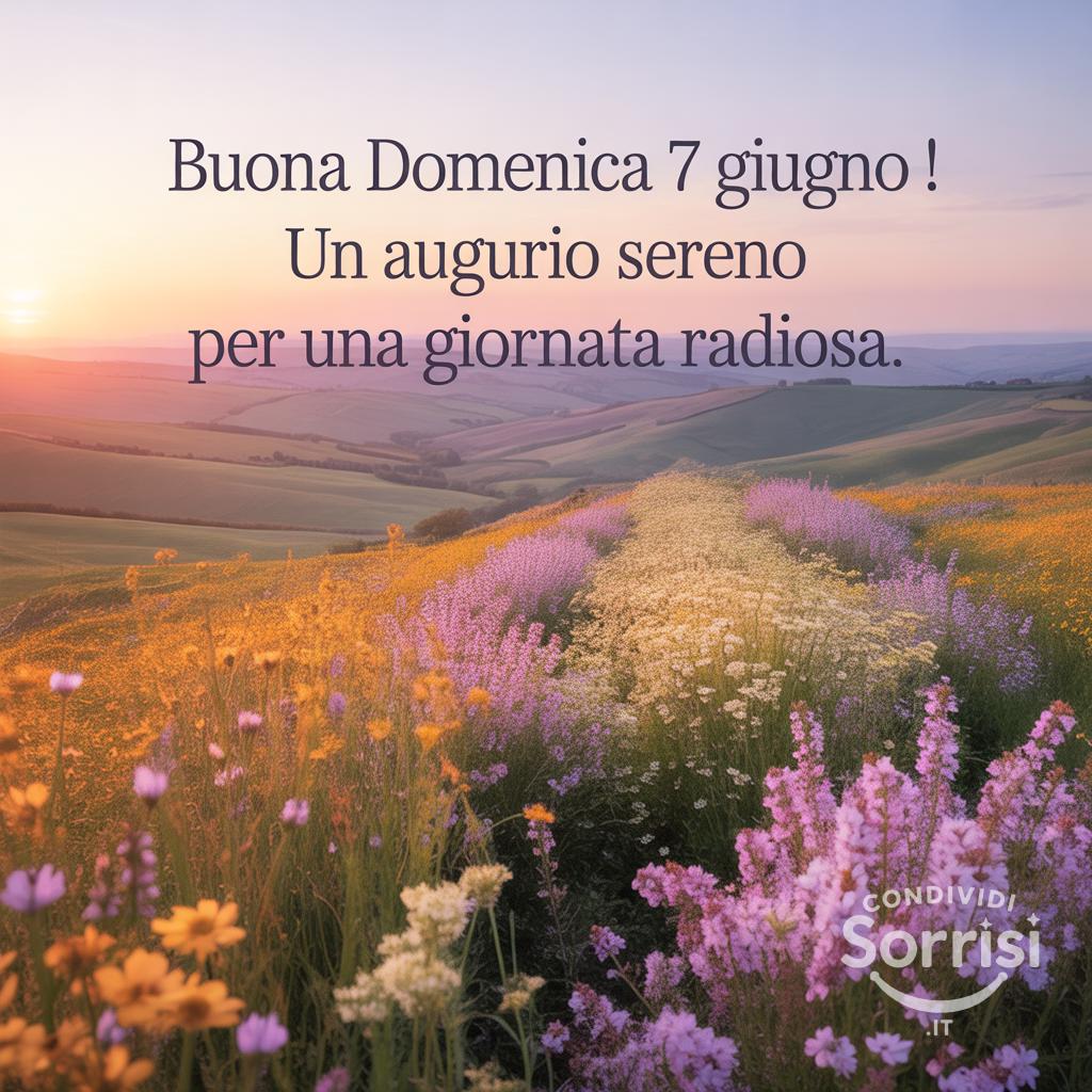 Buona domenica 7 giugno ! Un augurio sereno per una giornata radiosa.