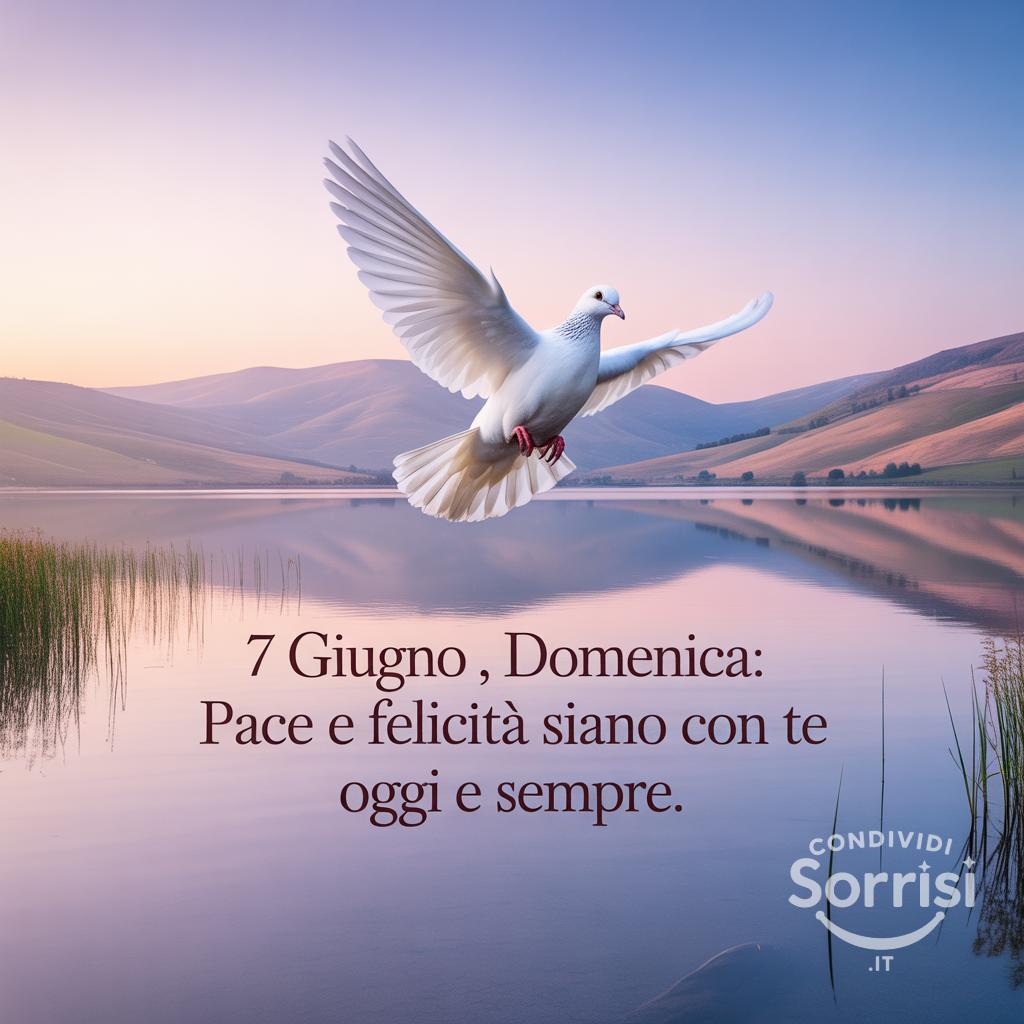 7 giugno , domenica: pace e felicità siano con te oggi e sempre.