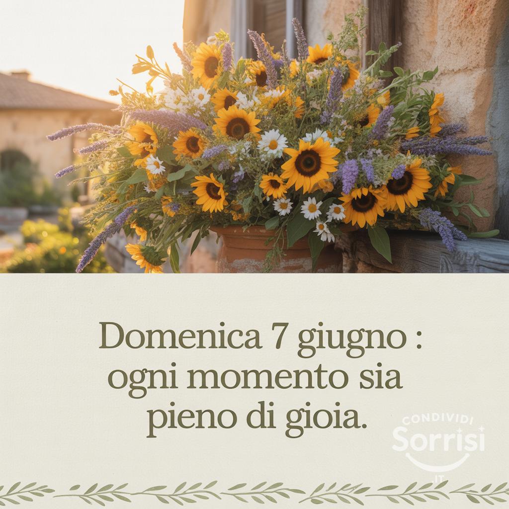 Domenica 7 giugno : ogni momento sia pieno di gioia.