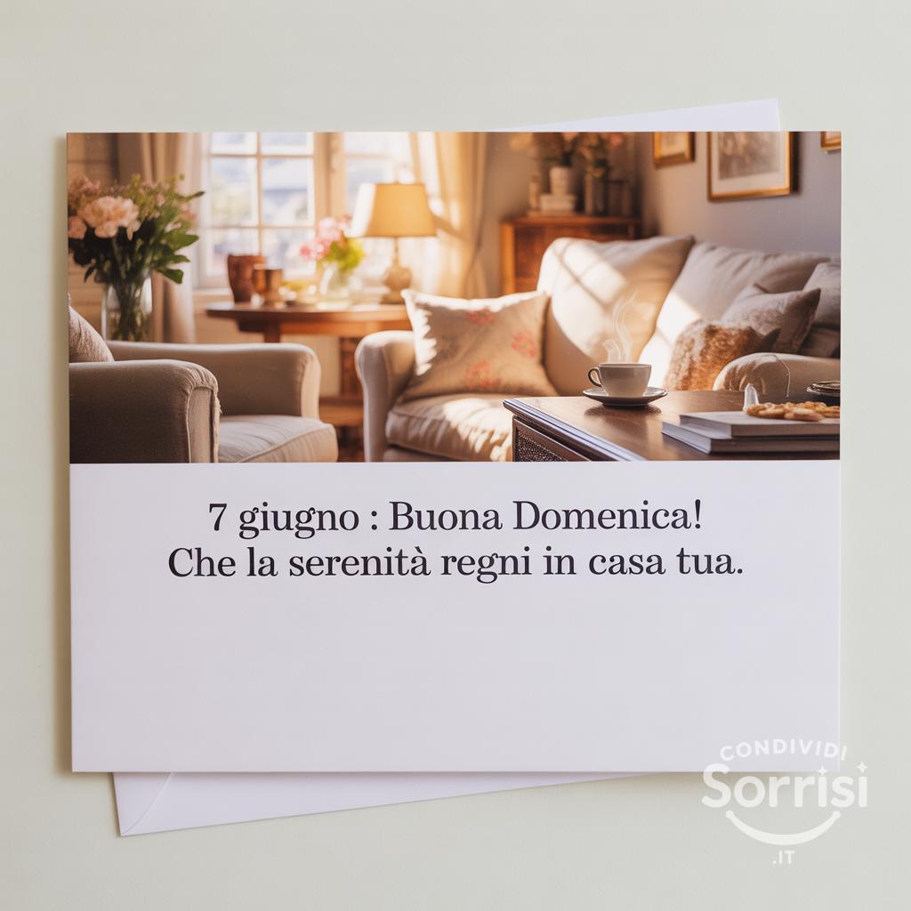 7 giugno : Buona domenica! Che la serenità regni in casa tua.
