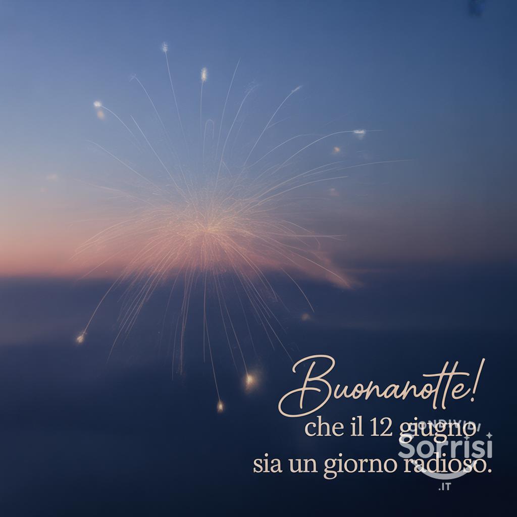 Buonanotte! Che il 12 giugno  sia un giorno radioso.