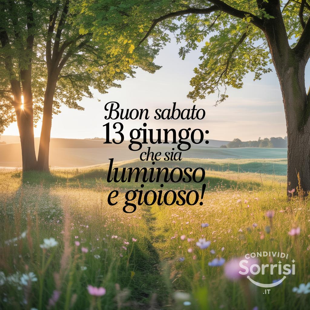 Buon sabato 13 giugno: che sia luminoso e gioioso!