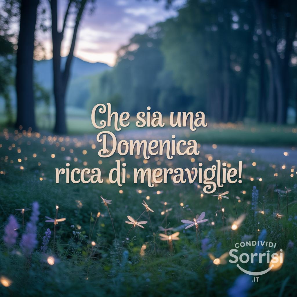 Che sia una domenica ricca di meraviglie!