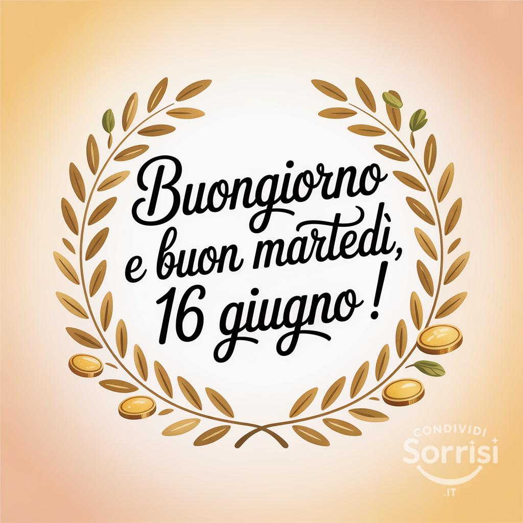 Buongiorno e buon martedì, 16 giugno !