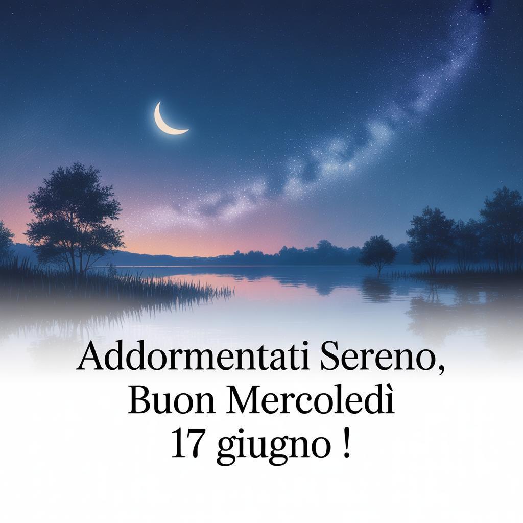 Addormentati sereno, buon mercoledì 17 giugno !