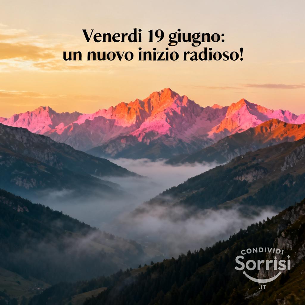 Venerdì 19 giugno: un nuovo inizio radioso!