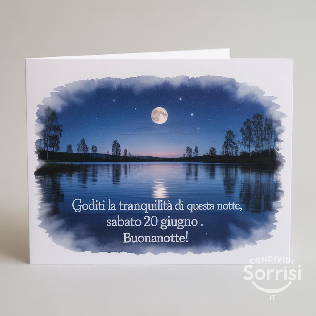 Goditi la tranquillità di questa notte, sabato 20 giugno . Buonanotte!