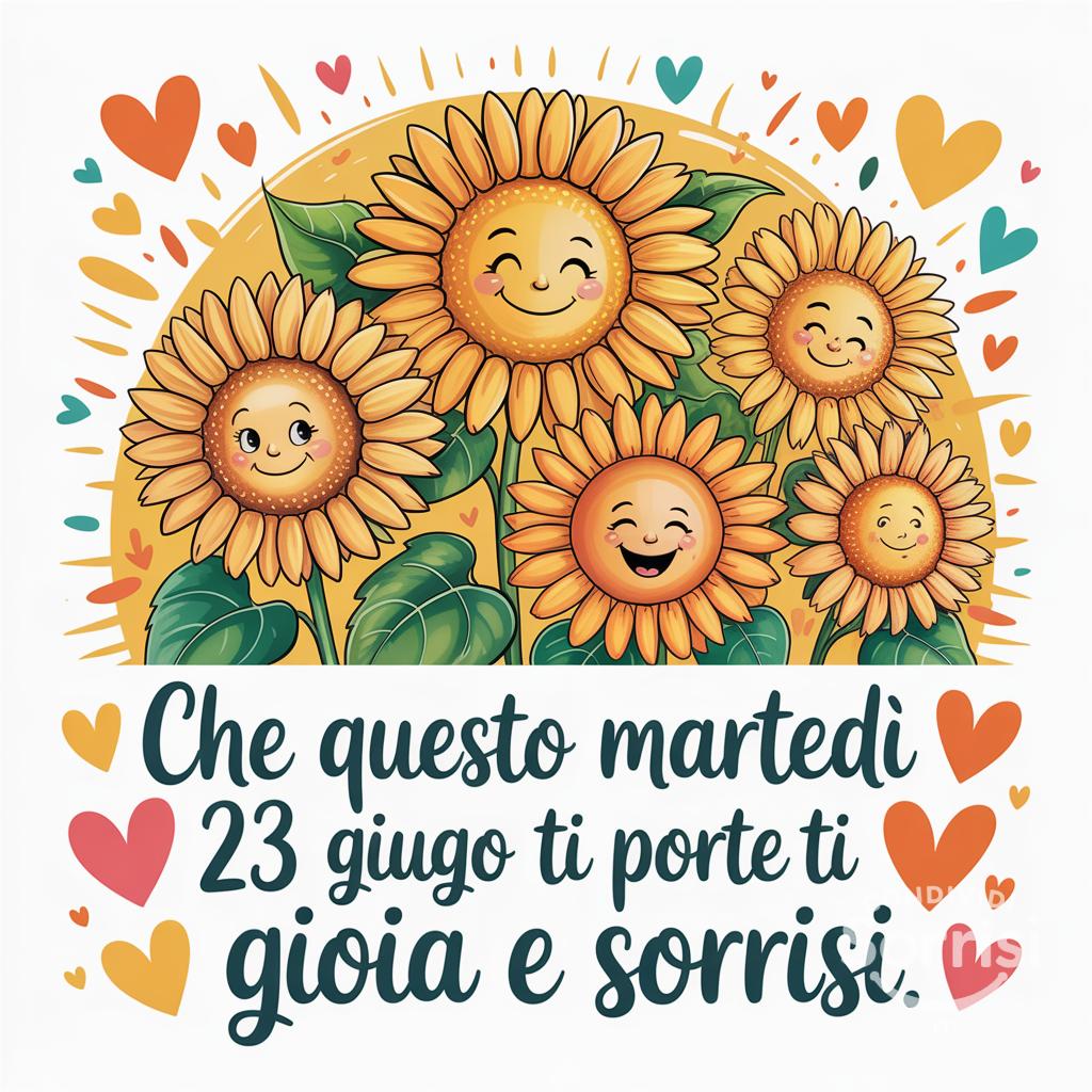 Che questo martedì 23 giugno  ti porti gioia e sorrisi.