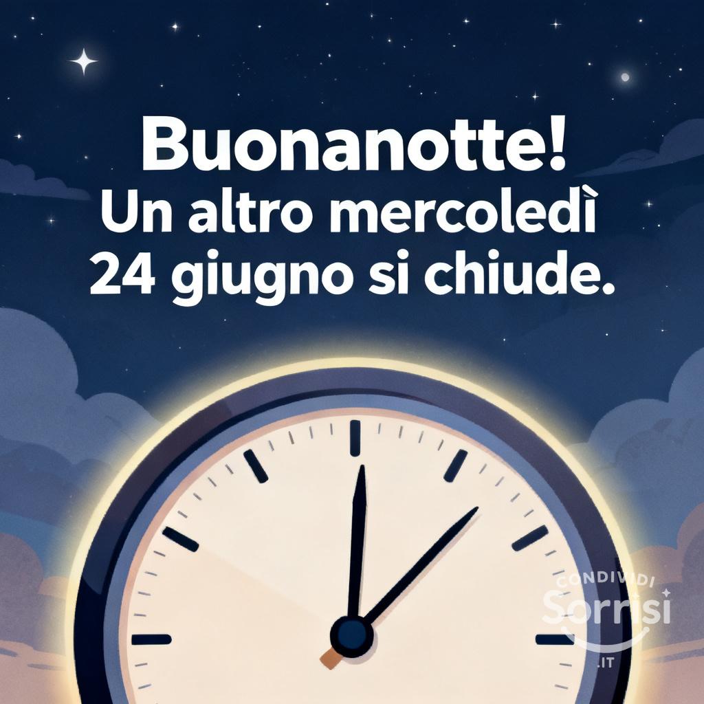 Buonanotte! Un altro mercoledì 24 giugno  si chiude.