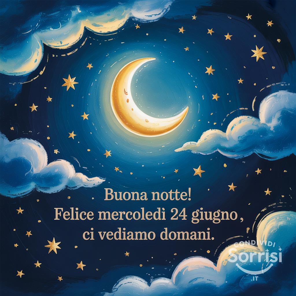 Buona notte! Felice mercoledì 24 giugno , ci vediamo domani.