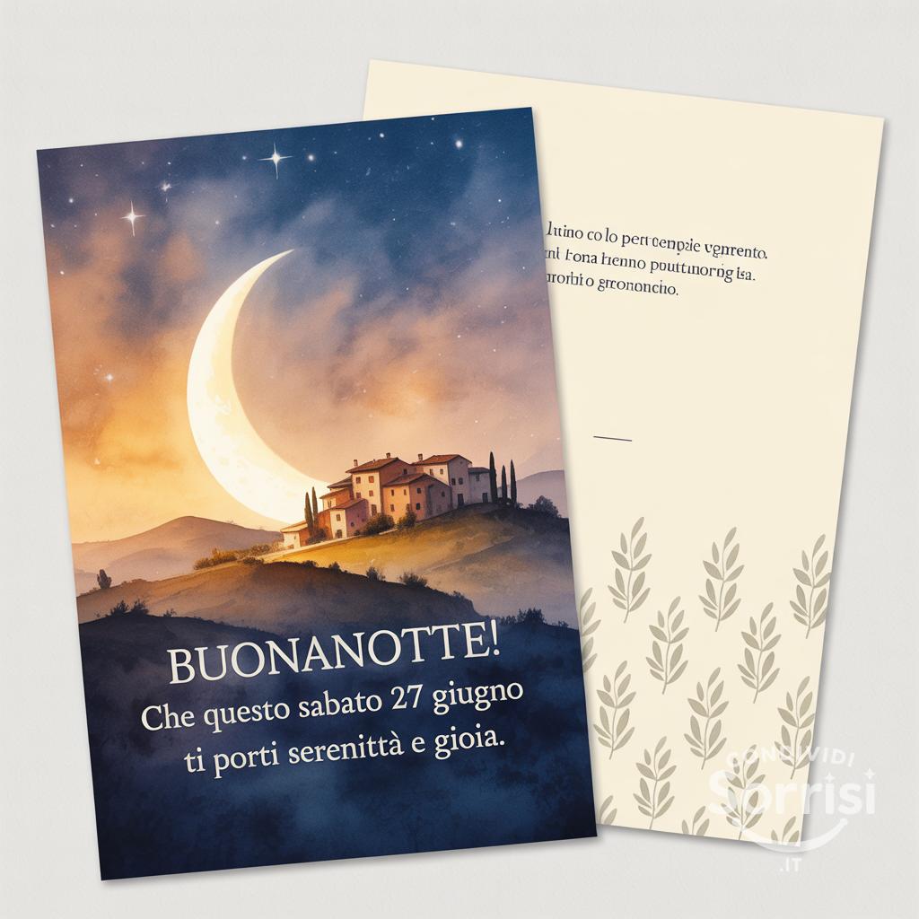 Buonanotte! Che questo sabato 27 giugno  ti porti serenità e gioia.
