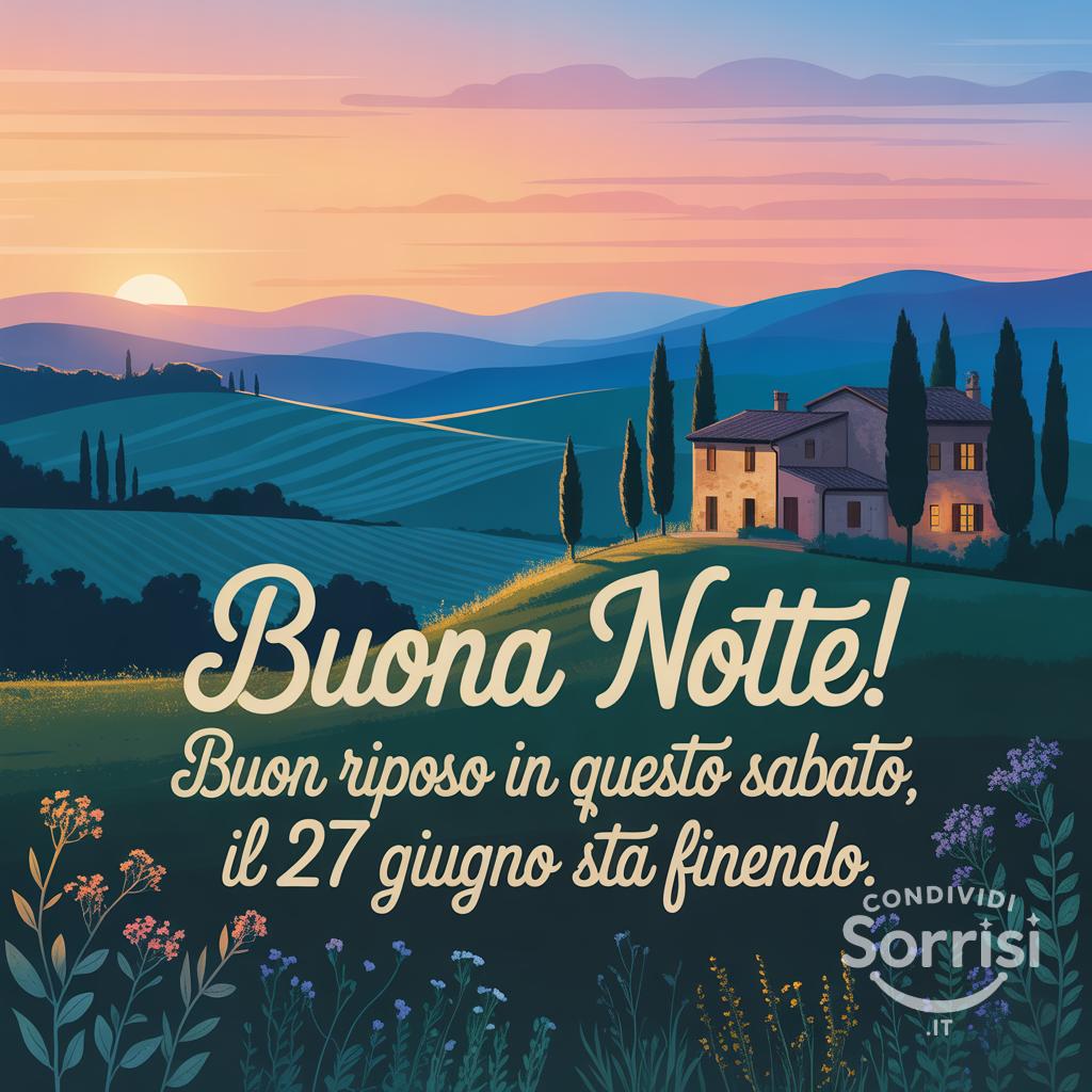 Buona notte! Buon riposo in questo sabato, il 27 giugno  sta finendo.