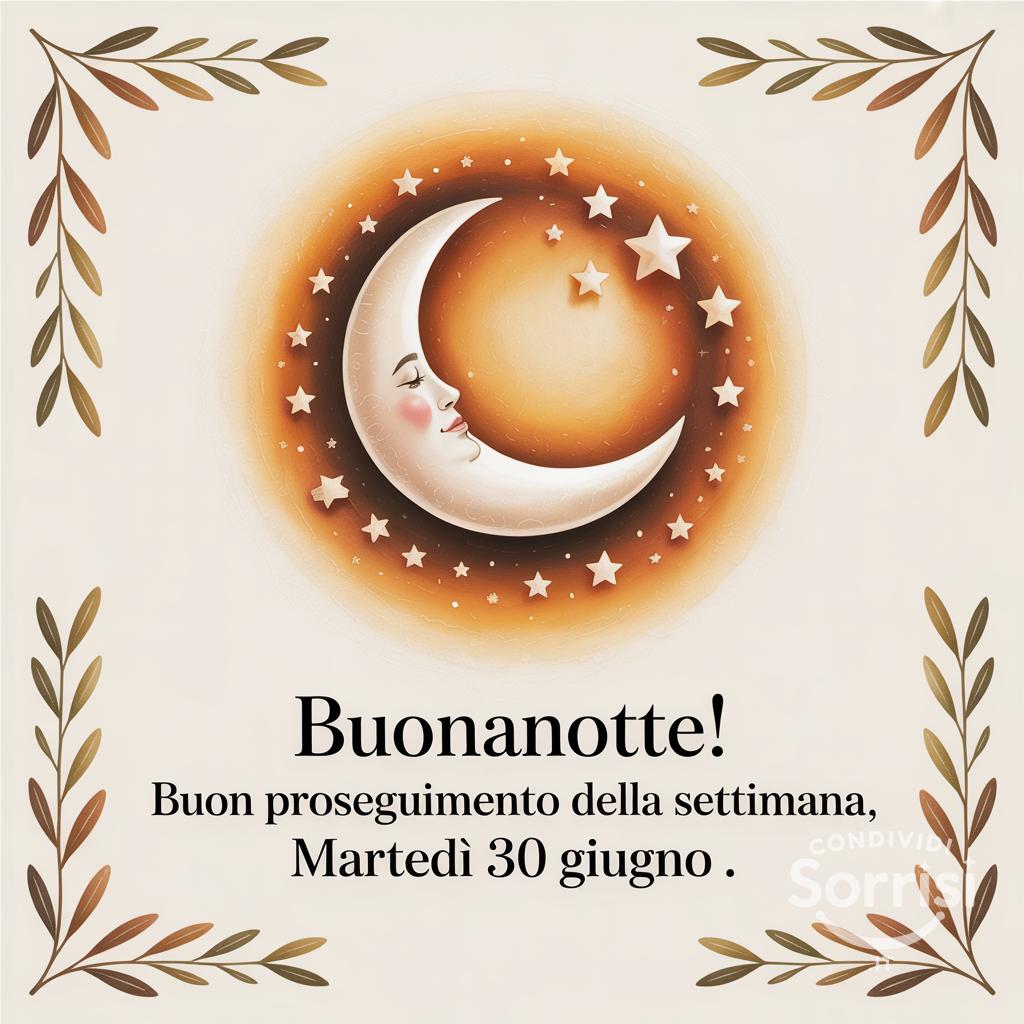 Buonanotte! Buon proseguimento della settimana, martedì 30 Giugno .