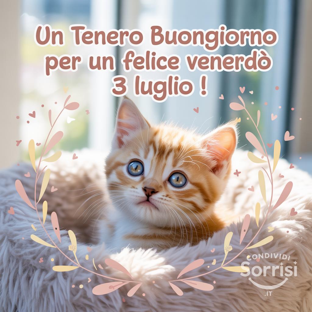 Un tenero buongiorno per un felice venerdì 3 luglio !