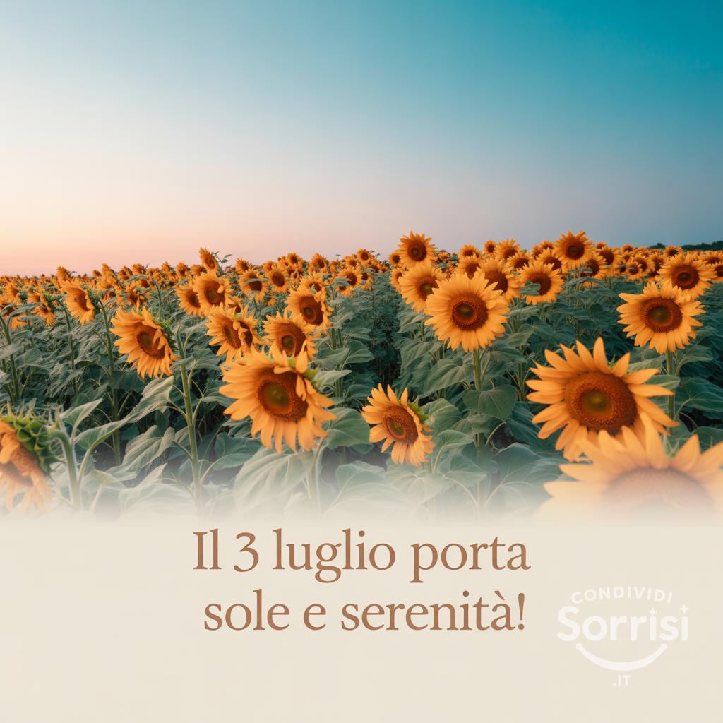 Il 3 luglio  porta sole e serenità!