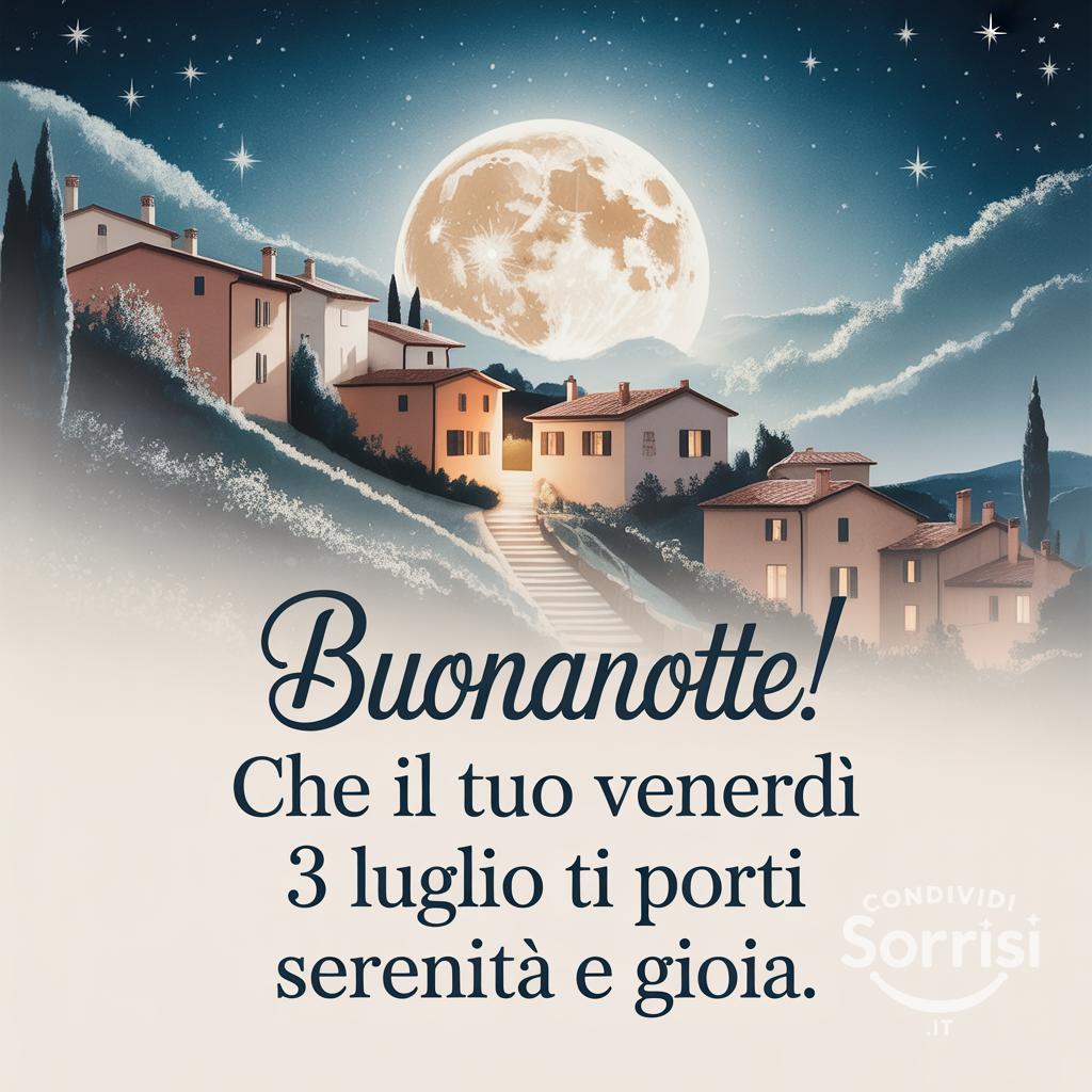 Buonanotte! Che il tuo venerdì 3 luglio  ti porti serenità e gioia.