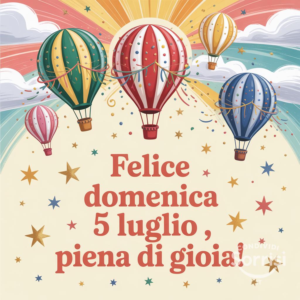 Felice domenica 5 luglio , piena di gioia!