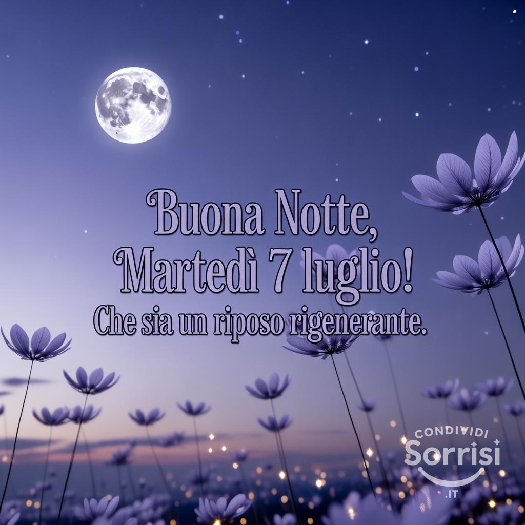 Buona notte, martedì 7 luglio ! Che sia un riposo rigenerante.